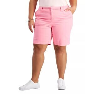Tommy Hilfiger Plus Size Hollywood Bermuda Shorts in Pink